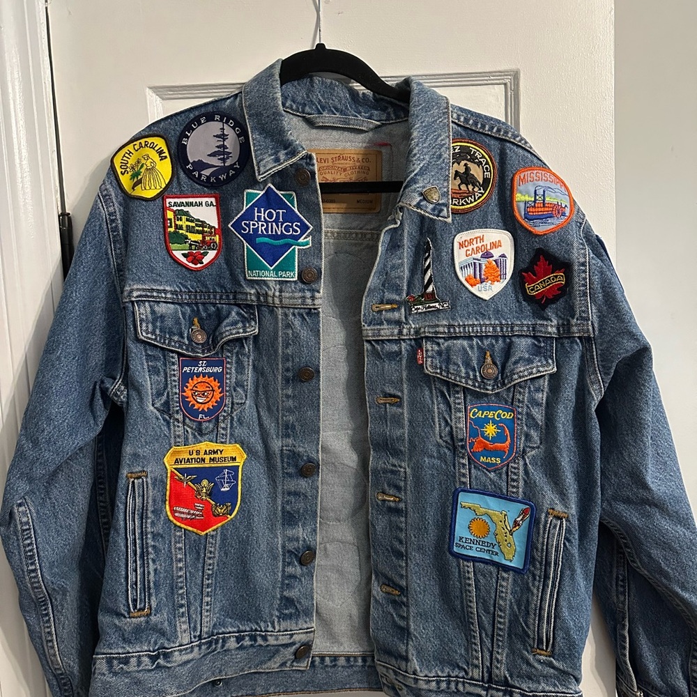 Levi's Blue Denim Jacket with Patches